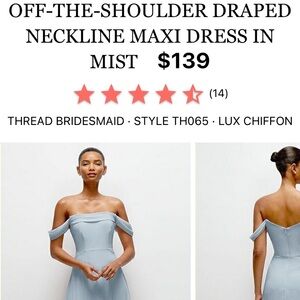 Off-the-Shoulder Draped Maxi Dress in Mist